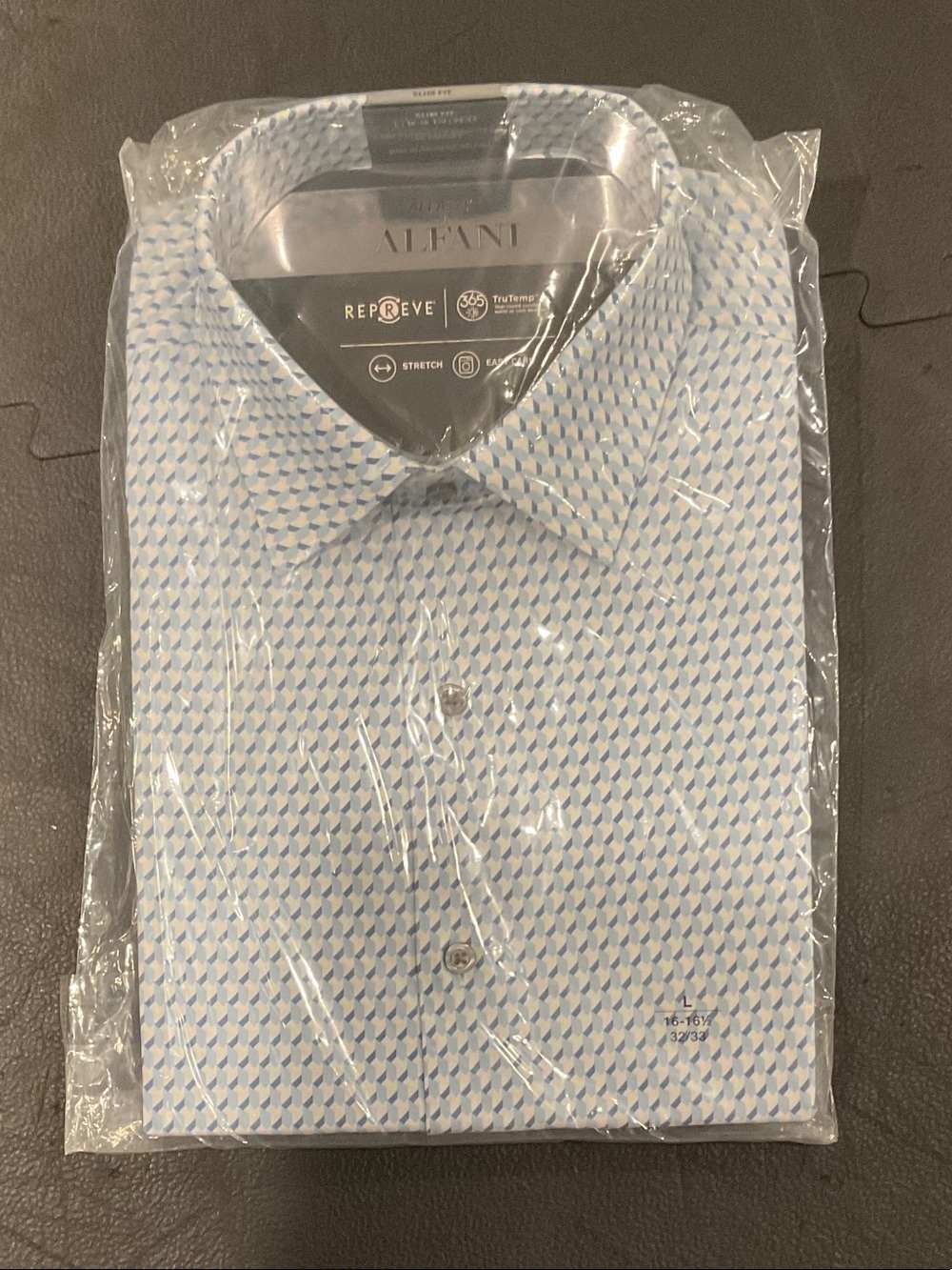Alfani Light Blue Patterned Men's Dress Shirt